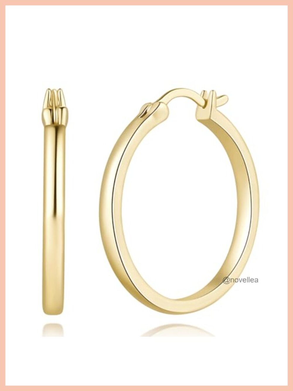 14K Gold Plated Hoop Earrings for Women Hypoallergenic French Wire